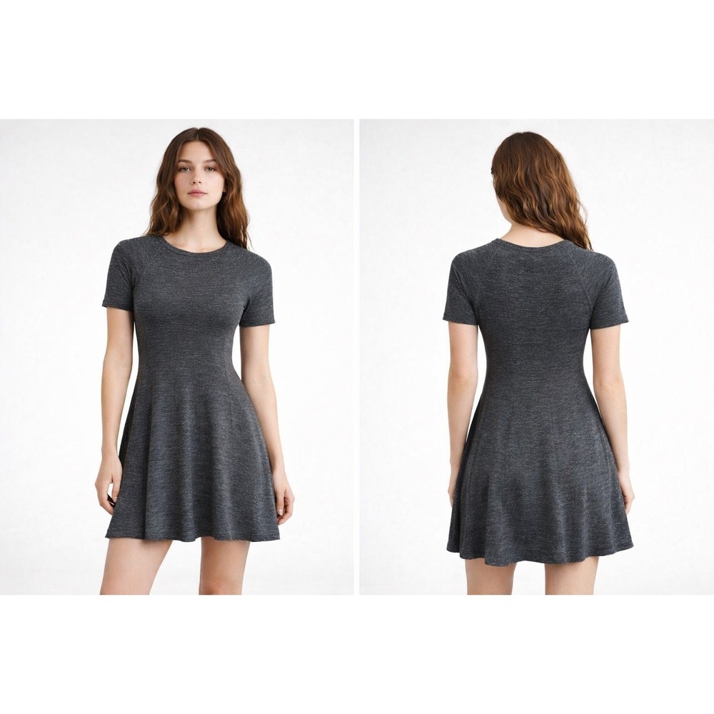 Ganni Scoop Neck Mini Dress XS Grey A-Line Excellent Condition
